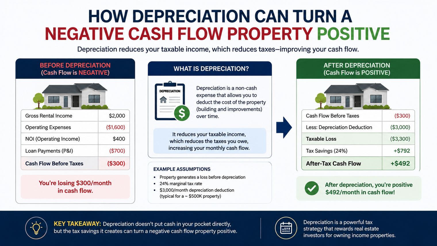 How depreciation can turn a negative cashflow property positive