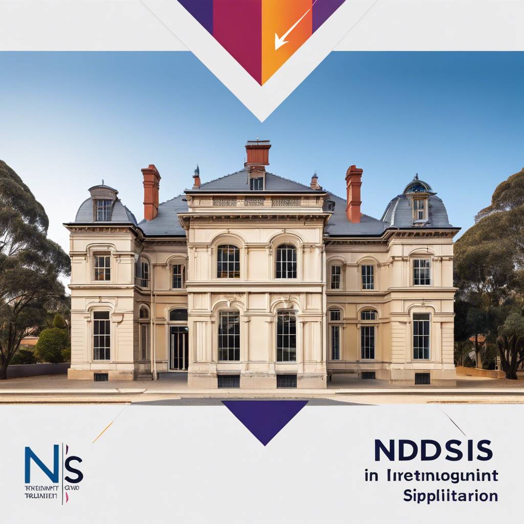 Historic stone building with chimneys and grand entrance, sunny day, Terowie NDIS housing.