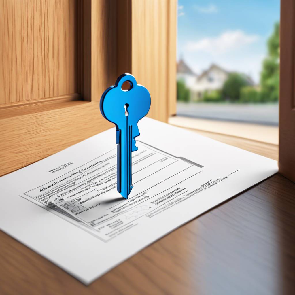House key on property deed symbolising real estate investment and ownership transfer.
