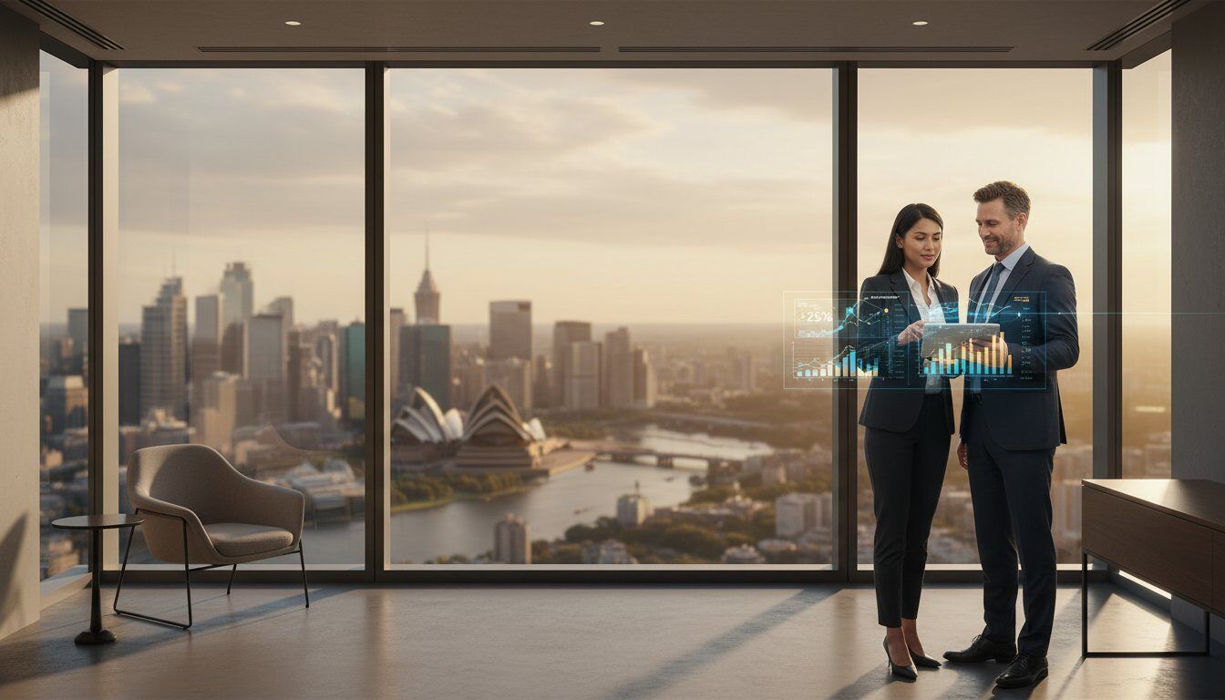 Property investors analysing real estate data for Melbourne buyers agent fees and costs.