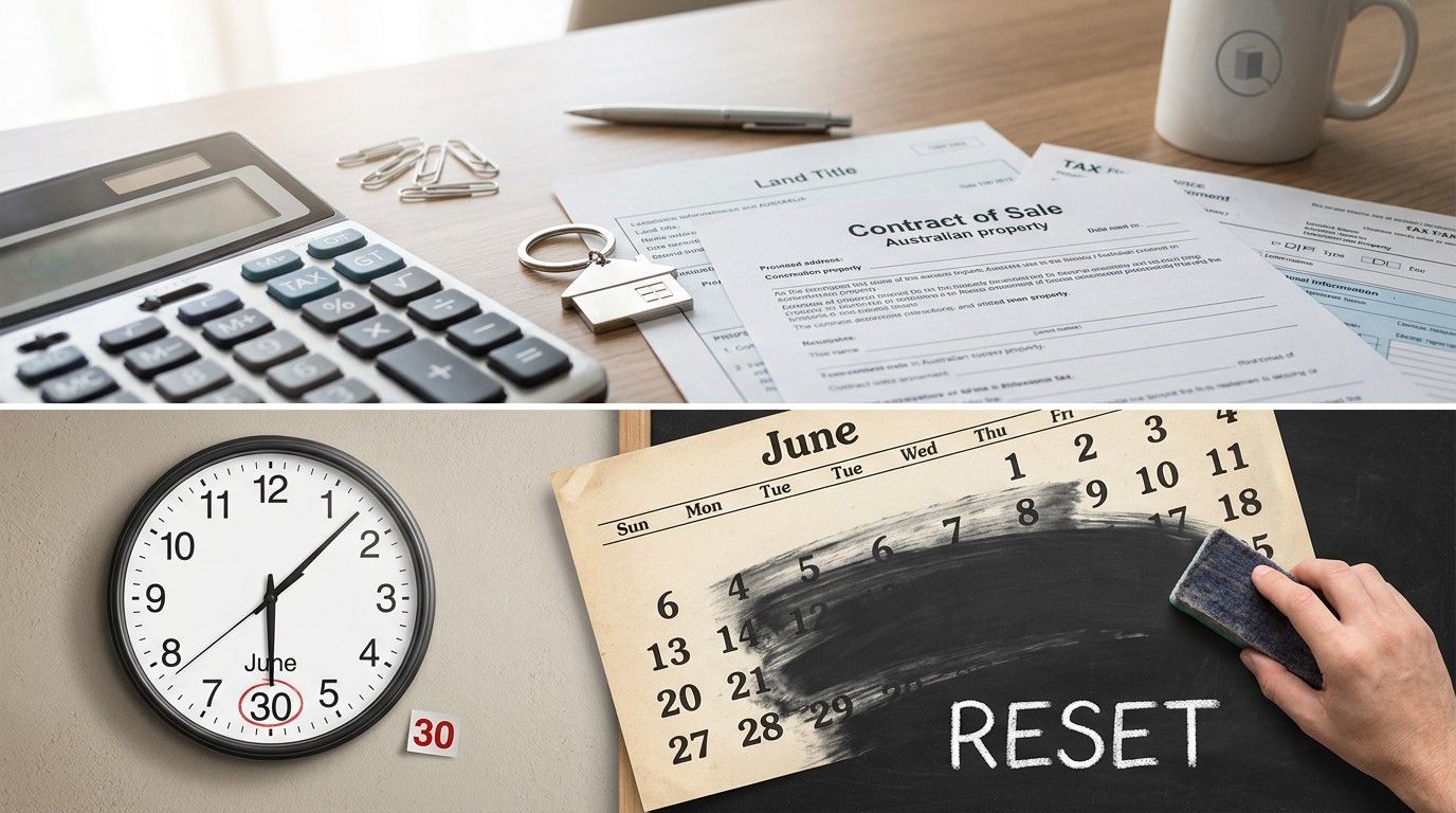 Property contract paperwork with deadline calendar reset.